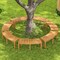 Set of 7 Natural Acacia Wood Backless Garden Bench Outdoor Seating